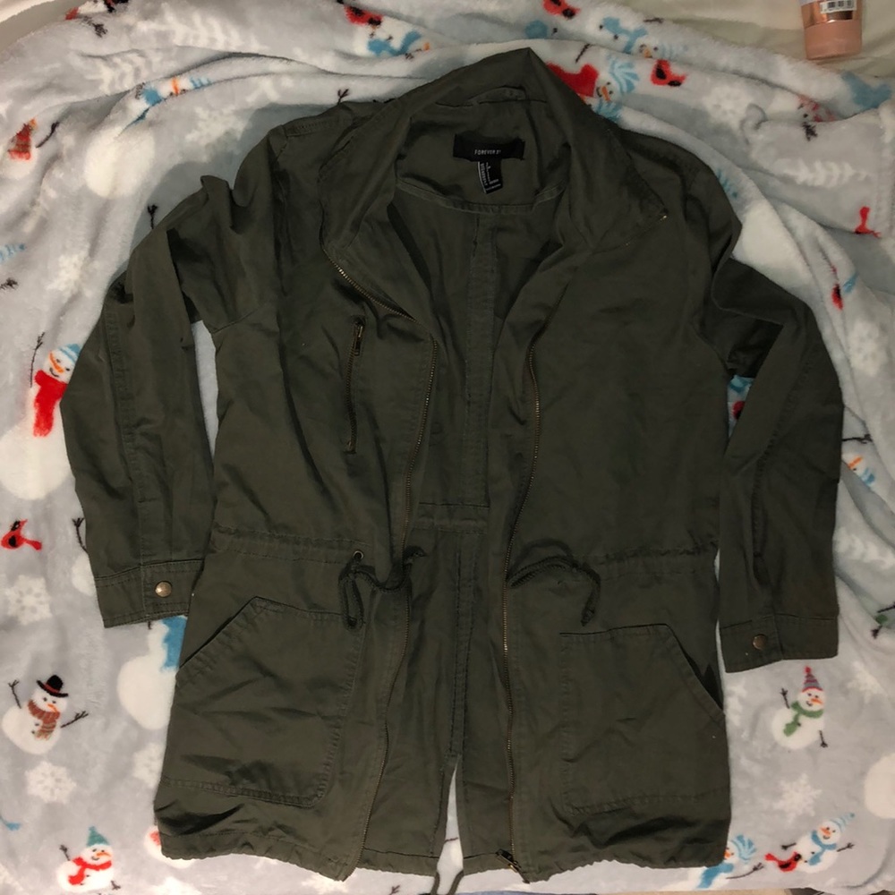 green jean jacket from forever 21